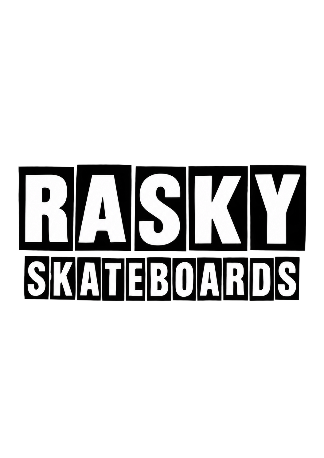 RASKY block-letter wordmark study